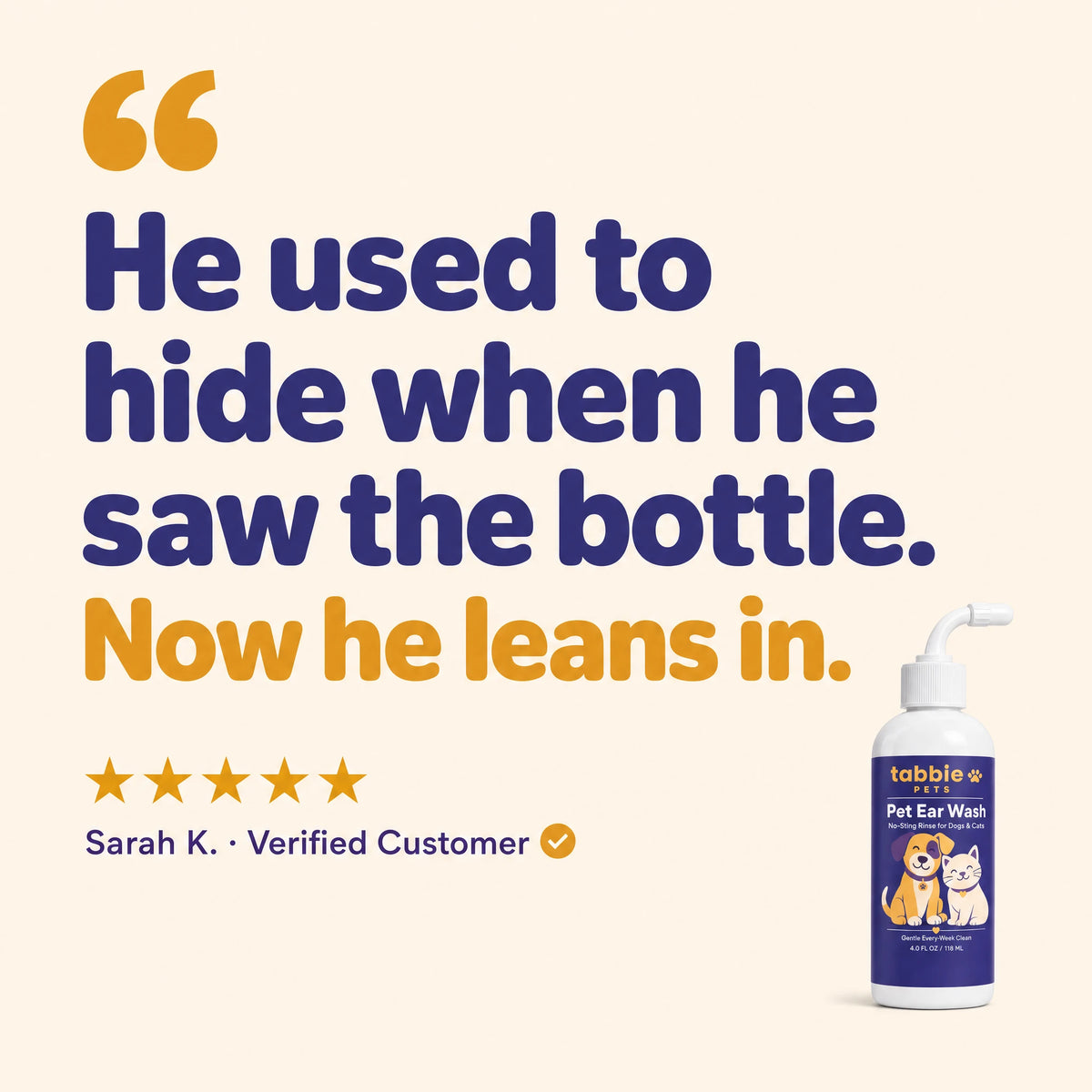He used to hide when he saw the bottle. Now he leans in. — Sarah K.